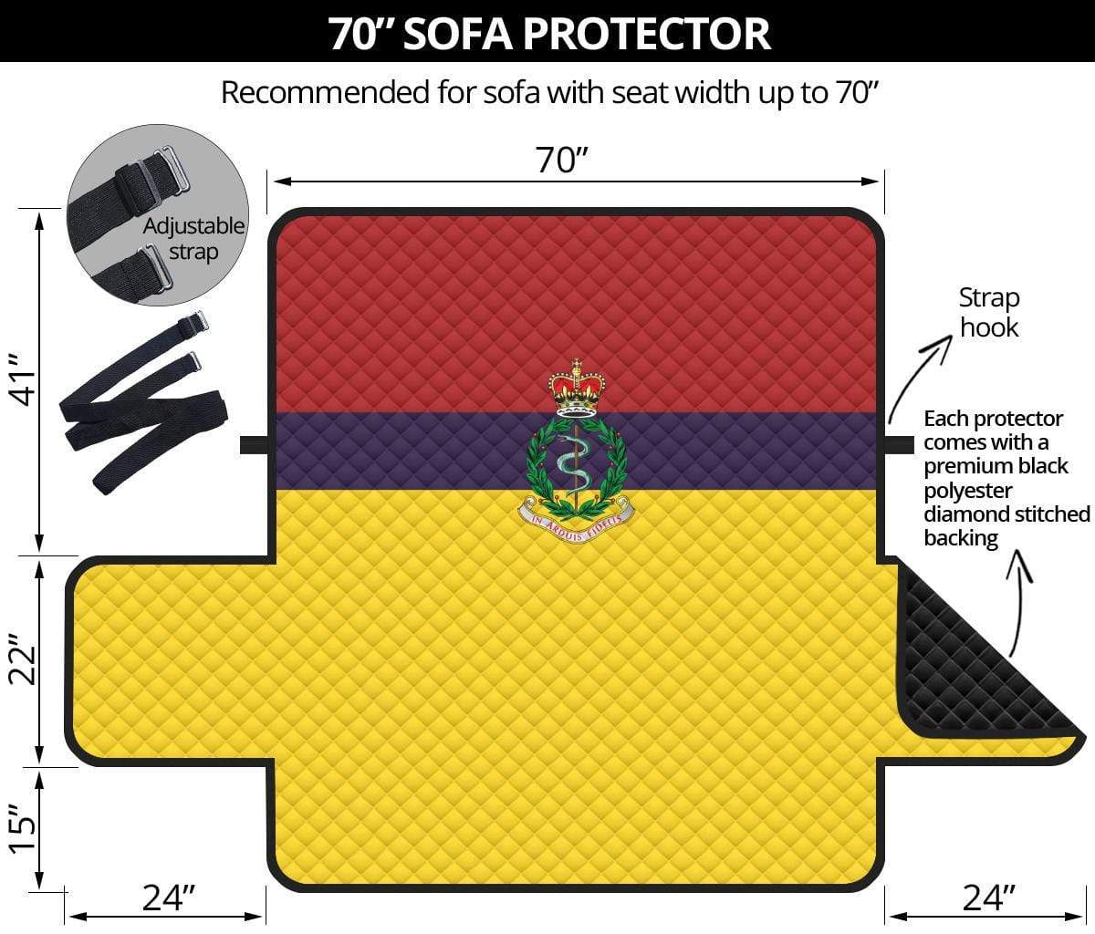sofa protector 70" 70 Inch Sofa Royal Army Medical Corps 3-Seat Sofa Protector