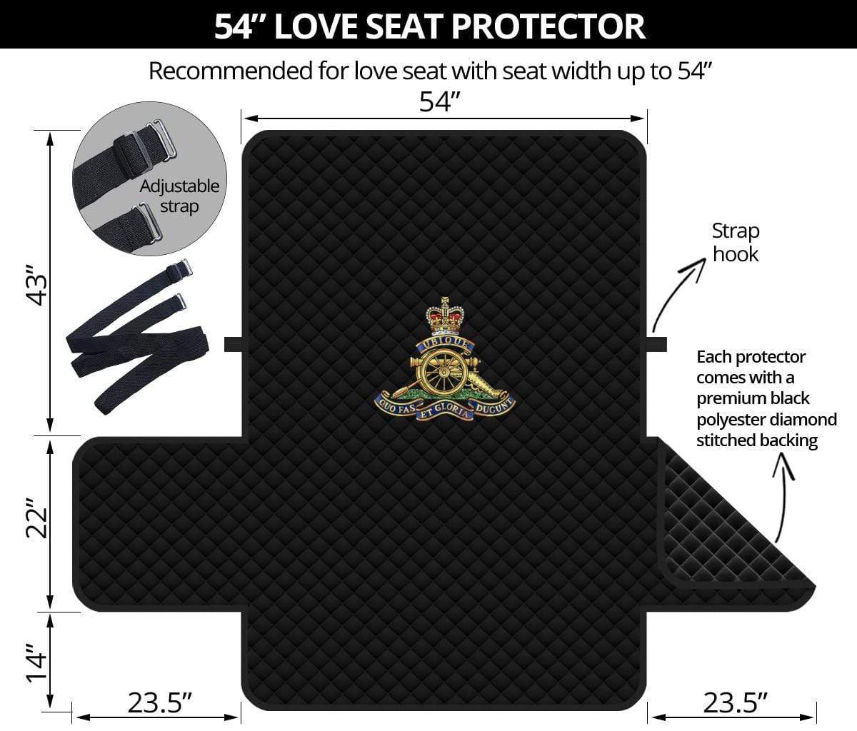 sofa protector 54" 54 Inch Sofa Royal Artillery 2-Seat Sofa Protector