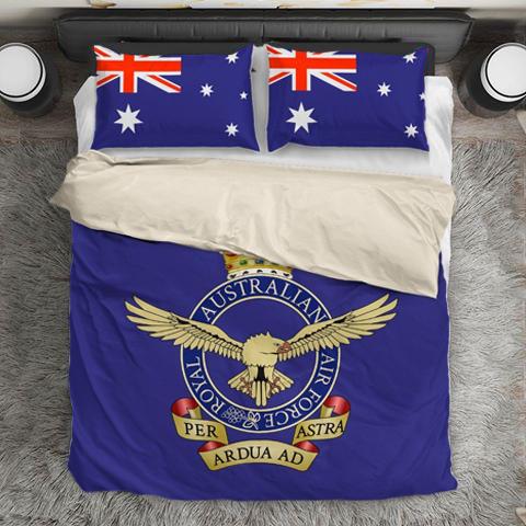duvet Bedding Set - Beige - RAAF / Twin Royal Australian Air Force Duvet Cover + 2 Pillow Cases