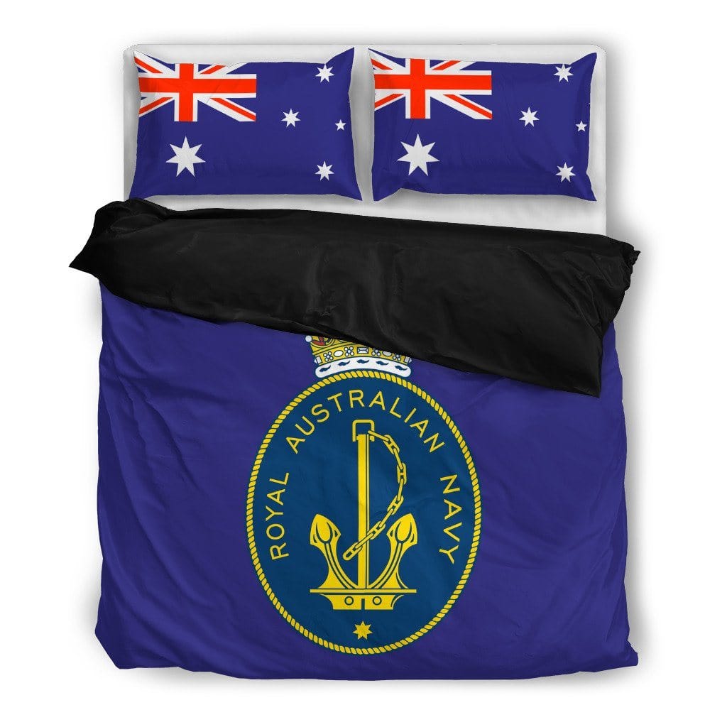 duvet Bedding Set - Black - Royal Australian Navy / Twin Royal Australian Navy Duvet Cover + 2 Pillow Cases
