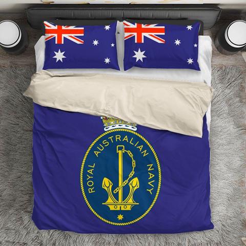 duvet Bedding Set - Beige - Royal Australian Navy / Twin Royal Australian Navy Duvet Cover + 2 Pillow Cases