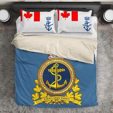 duvet Bedding Set - Beige - Royal Canadian Navy / Twin Royal Canadian Navy Duvet Cover + 2 Pillow Cases
