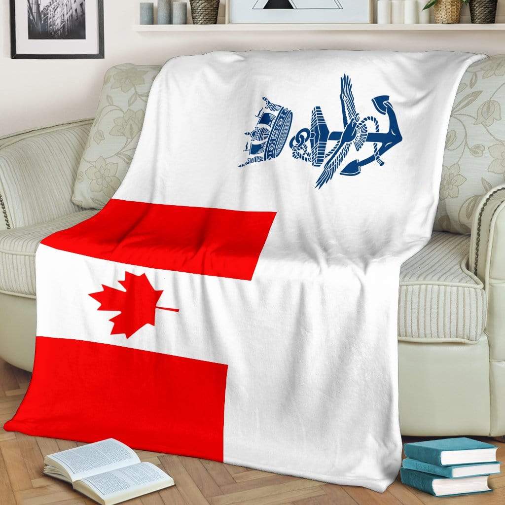 fleece blanket Royal Canadian Navy Ensign Fleece Throw Blanket