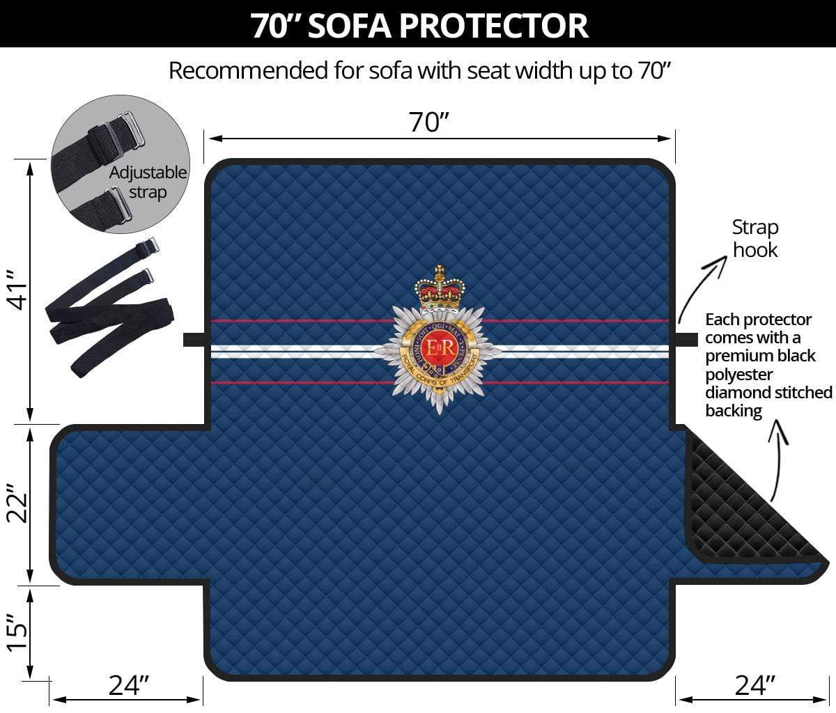 sofa protector 70" 70 Inch Sofa Royal Corps of Transport 3-Seat Sofa Protector