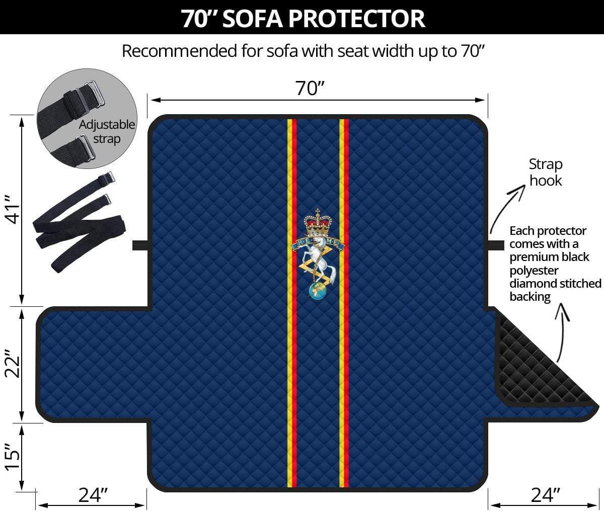 sofa protector 70" 70 Inch Sofa Royal Electrical and Mechanical Engineers 3-Seat Sofa Protector