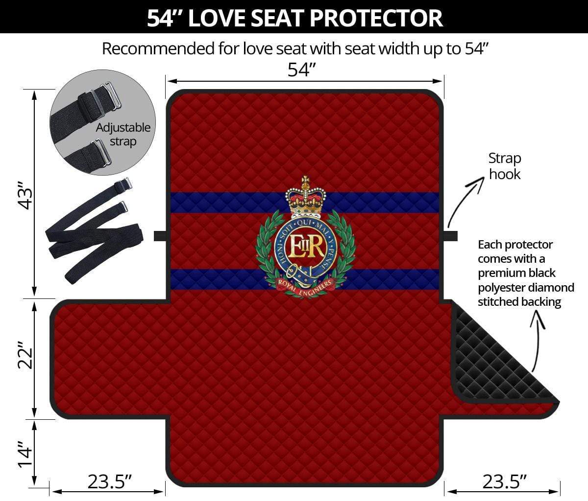 sofa protector 54" 54 Inch Sofa Royal Engineers 2-Seat Sofa Protector