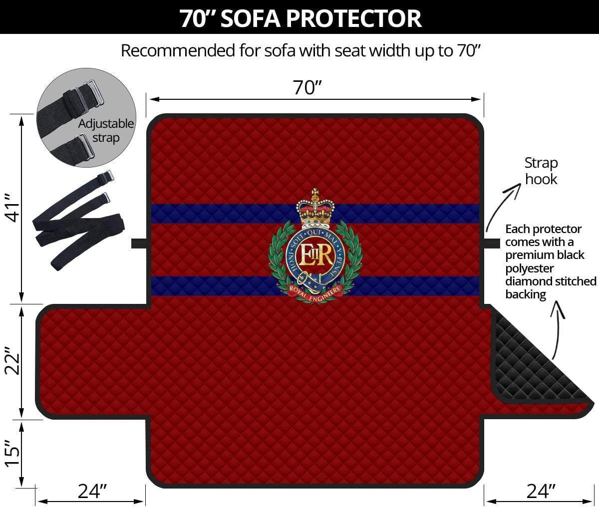 sofa protector 70" 70 Inch Sofa Royal Engineers 3-Seat Sofa Protector