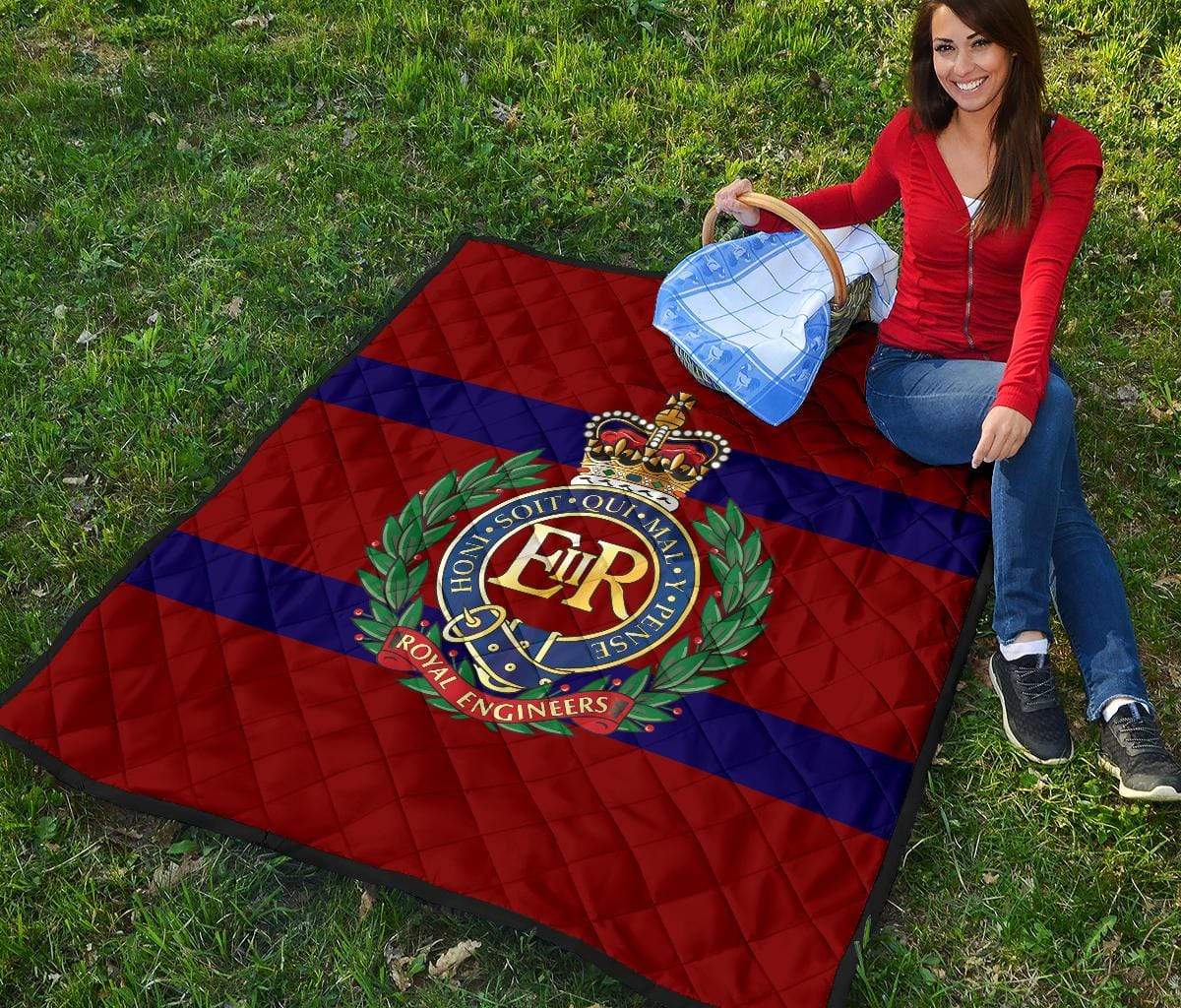 quilt Lap Blanket (45 x 50 inches / 114 x 127 cm) Royal Engineers Quilted Blanket