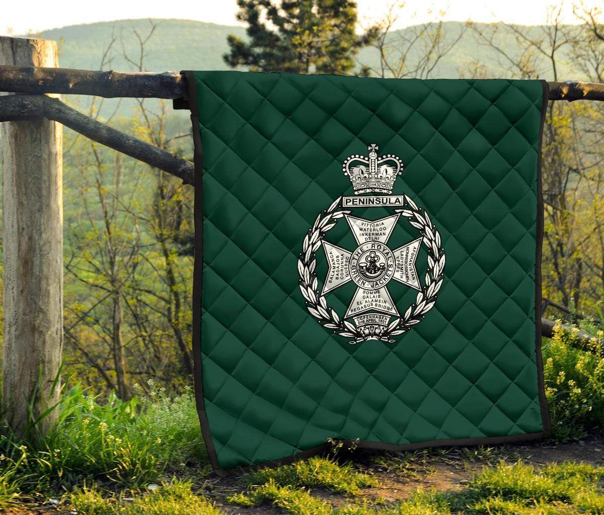 quilt Lap Blanket (45 x 50 inches / 114 x 127 cm) Royal Green Jackets Quilted Blanket