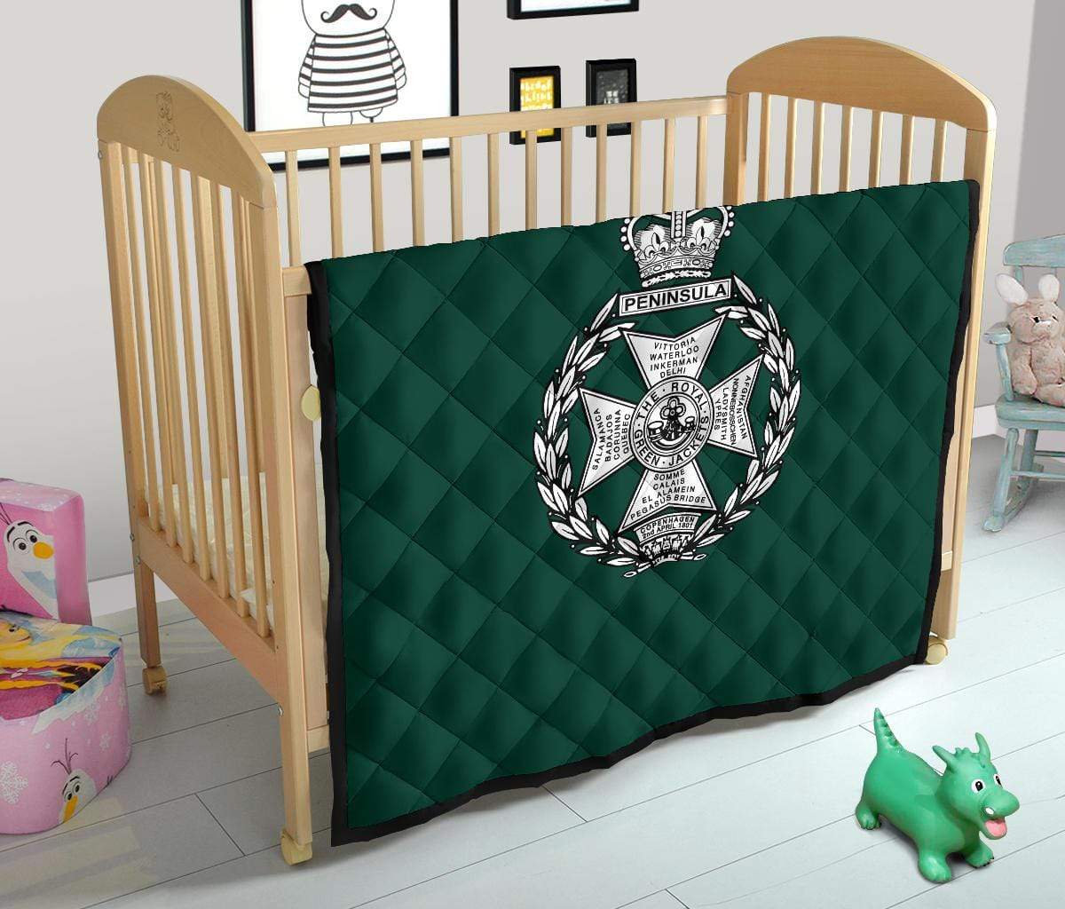 quilt Crib (45 x 50 inches / 114 x 127 cm) Royal Green Jackets Quilted Blanket
