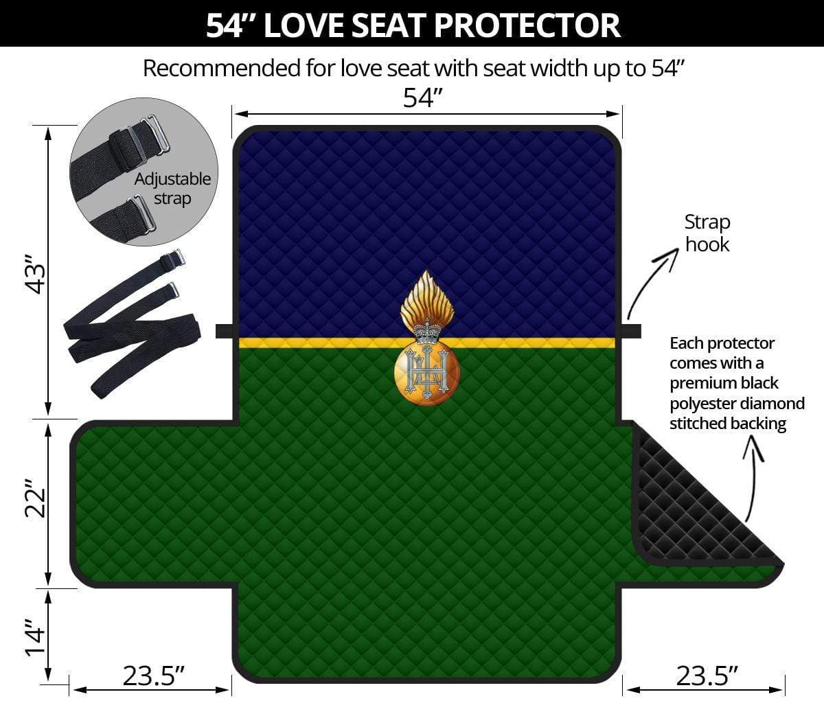 sofa protector 54" Sofa Protector - Royal Highland Fusiliers 2-Seat Sofa Protector / 54 Inch Sofa Royal Highland Fusiliers 2-Seat Sofa Protector