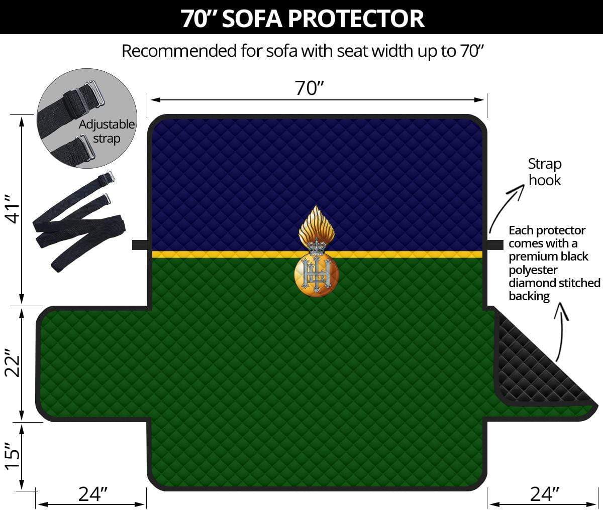 sofa protector 70" 70 Inch Sofa Royal Highland Fusiliers 3-Seat Sofa Protector