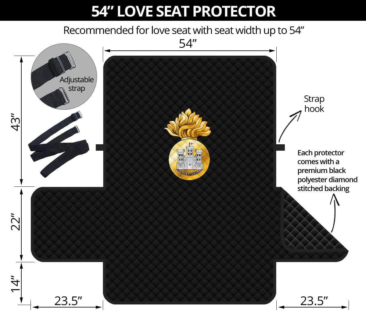 sofa protector 54" Sofa Protector - Royal Inniskilling Fusiliers 2-Seat Sofa Protector / 54 Inch Sofa Royal Inniskilling Fusiliers 2-Seat Sofa Protector