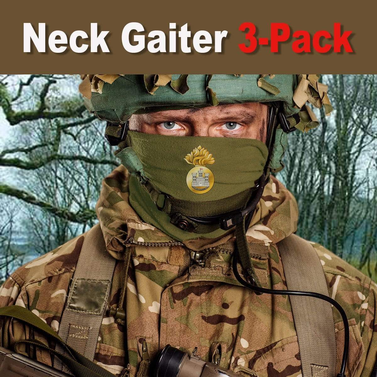 neck gaiter Bandana 3-Pack - Royal Inniskilling Fusiliers Neck Gaiter 3-Pack Royal Inniskilling Fusiliers Neck Gaiter/Headover 3-Pack