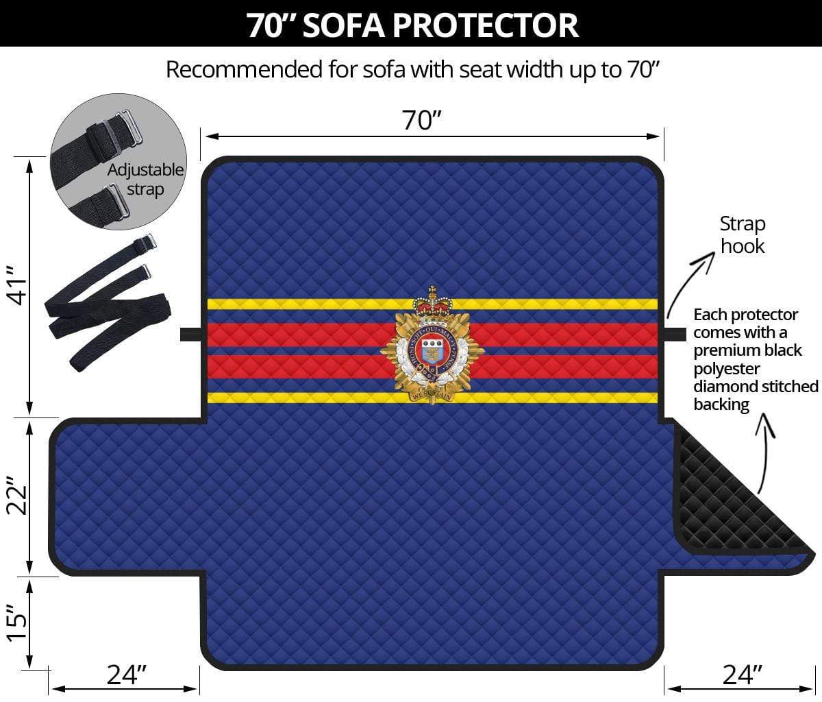 sofa protector 70" 70 Inch Sofa Royal Logistics Corps 3-Seat Sofa Protector