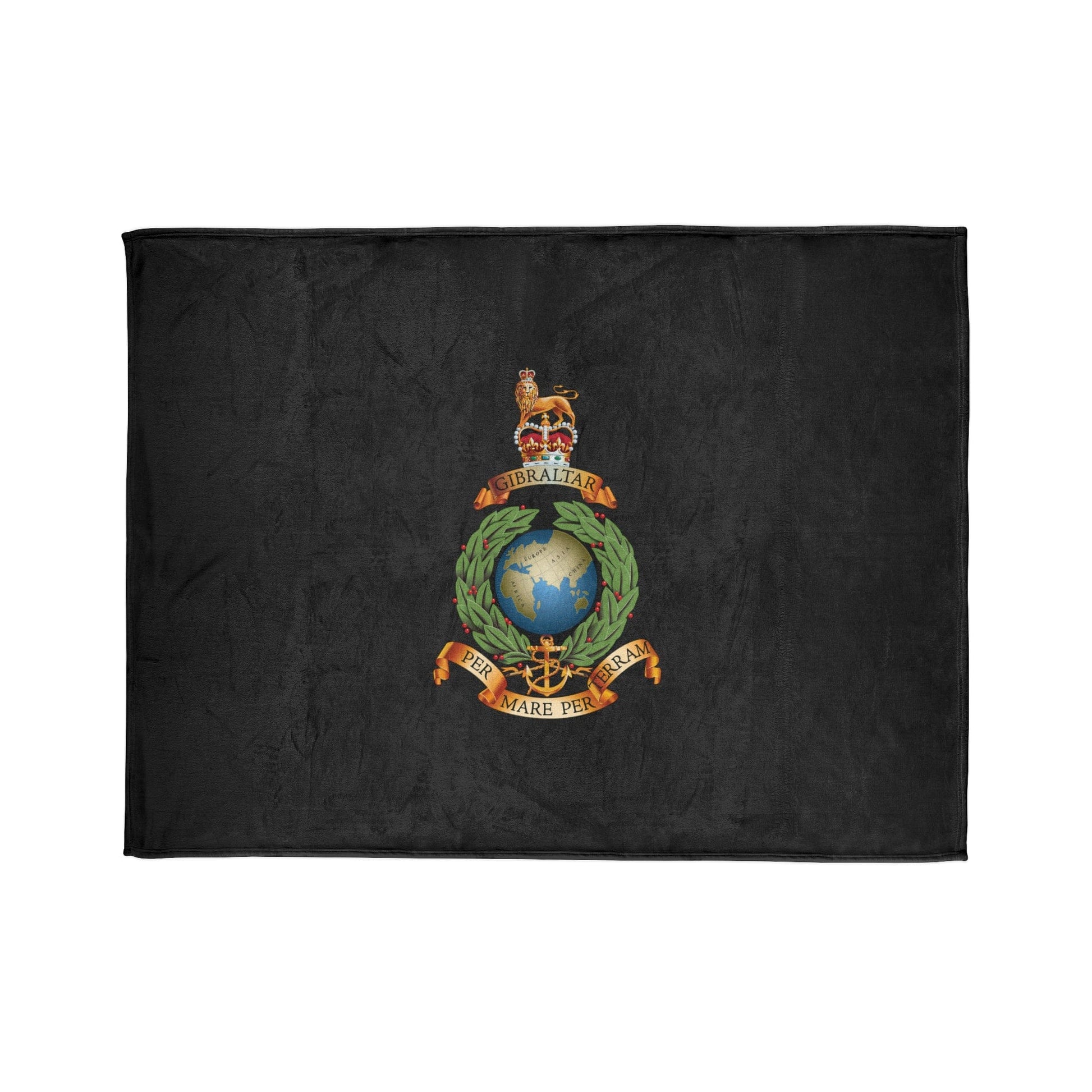 Fleece Blanket Royal Marine Fleece Blanket (Black Background)