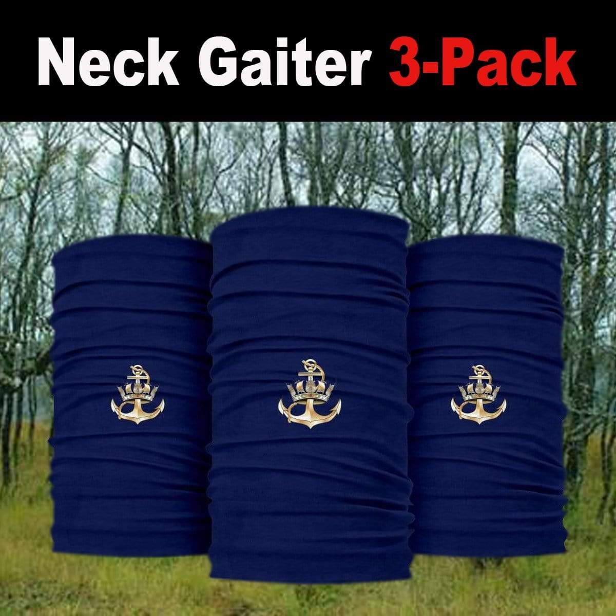 neck gaiter Bandana 3-Pack - Royal Navy Neck Gaiter 3-Pack Royal Navy Neck Gaiter/Headover 3-Pack
