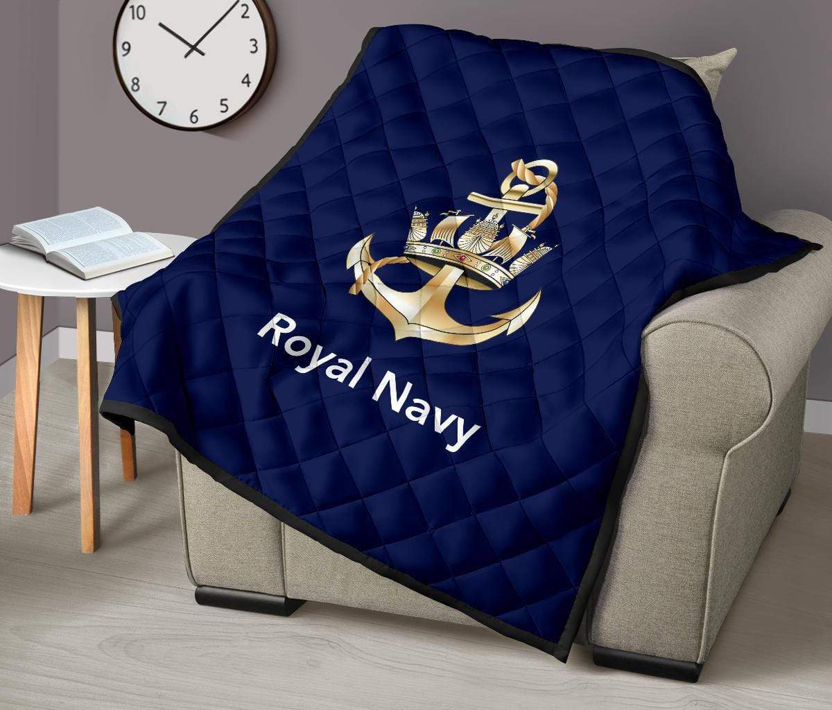 quilt Lap Blanket (45 x 50 inches / 114 x 127 cm) Royal Navy Quilted Blanket