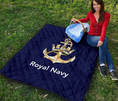 quilt Twin (75 x 85 inches / 190 x 216 cm) Royal Navy Quilted Blanket
