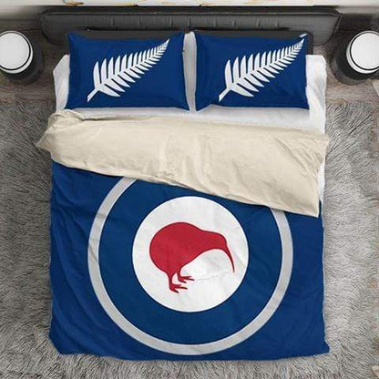 duvet Bedding Set - Beige - Royal New Zealand Air Force / Twin Royal New Zealand Air Force Duvet Cover + 2 Pillow Cases