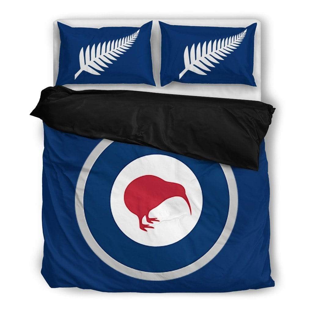duvet Bedding Set - Black - Royal New Zealand Air Force / Twin Royal New Zealand Air Force Duvet Cover + 2 Pillow Cases