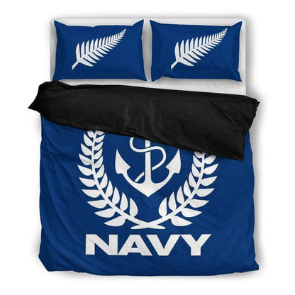 duvet Bedding Set - Black - New Zealand Navy / Twin Royal New Zealand Navy Duvet Cover + 2 Pillow Cases