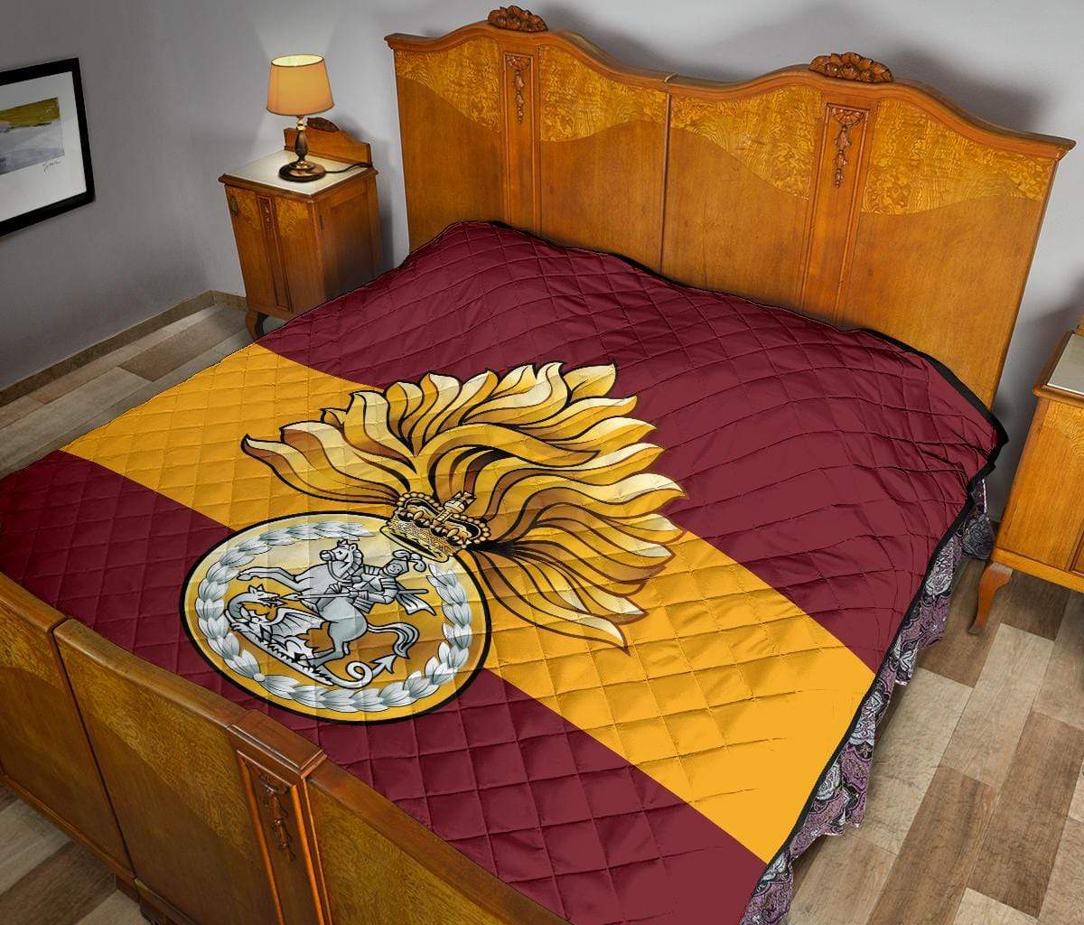 quilt Queen (80 x 90 inches / 203 x 228 cm) Royal Regiment of Fusiliers Quilted Blanket