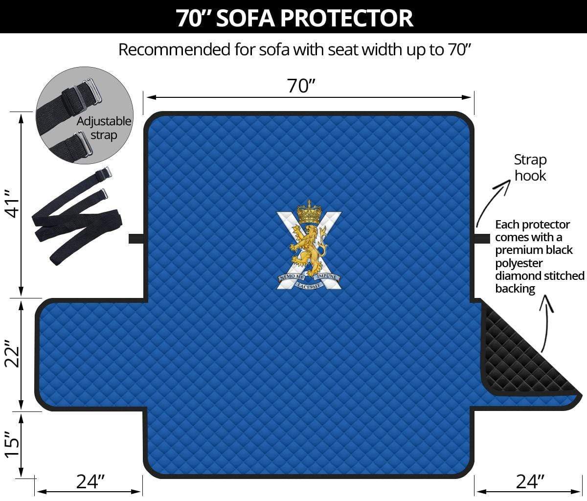 sofa protector 70" 70 Inch Sofa Royal Regiment of Scotland 3-Seat Sofa Protector