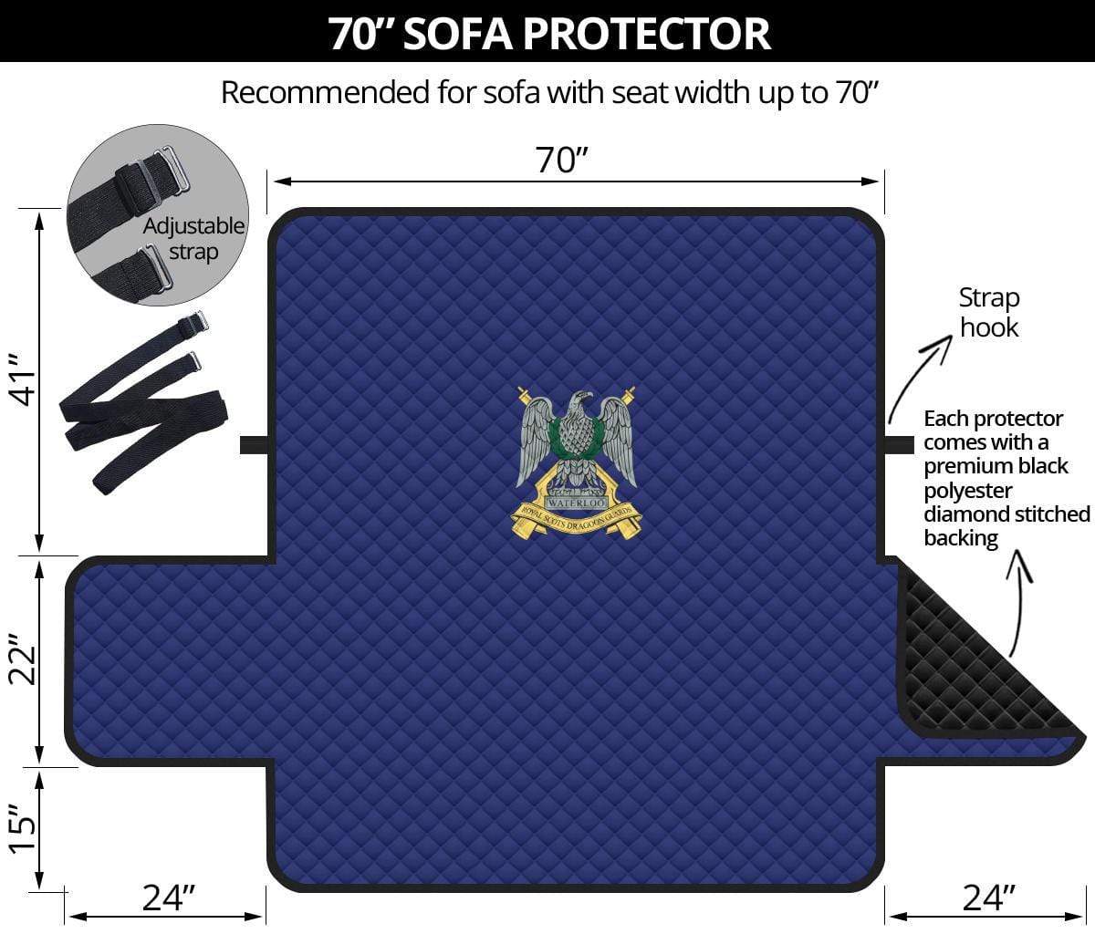 sofa protector 70" 70 Inch Sofa Royal Scots Dragoon Guards 3-Seat Sofa Protector