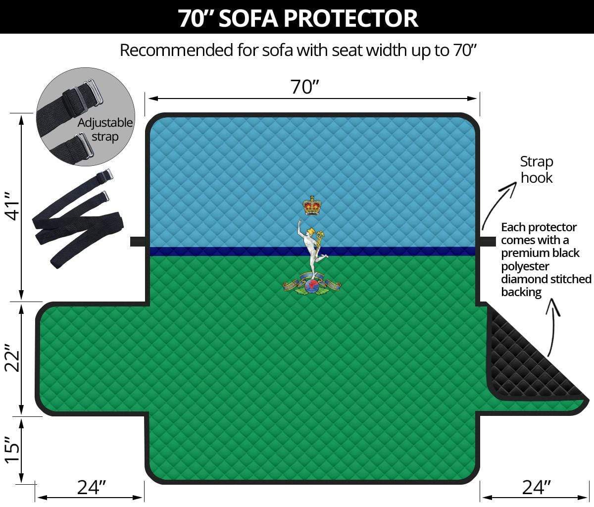 sofa protector 70" 70 Inch Sofa Royal Signals 3-Seat Sofa Protector