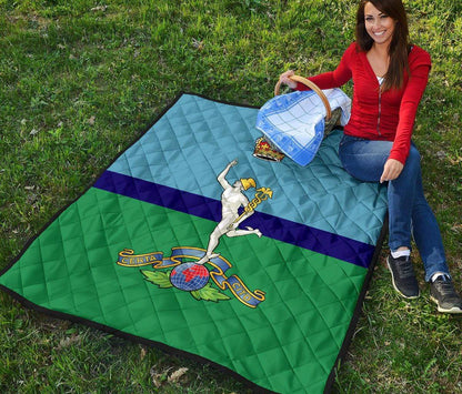 quilt Throw Blanket (55 x 60 inches / 140 x 152 cm) Royal Signals Quilted Blanket
