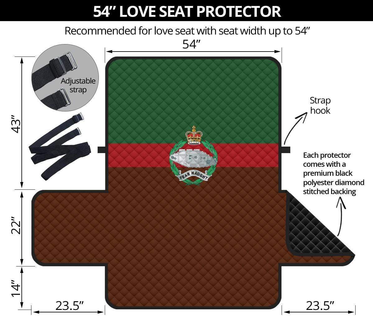 sofa protector 54" 54 Inch Sofa Royal Tank Regiment 2-Seat Sofa Protector