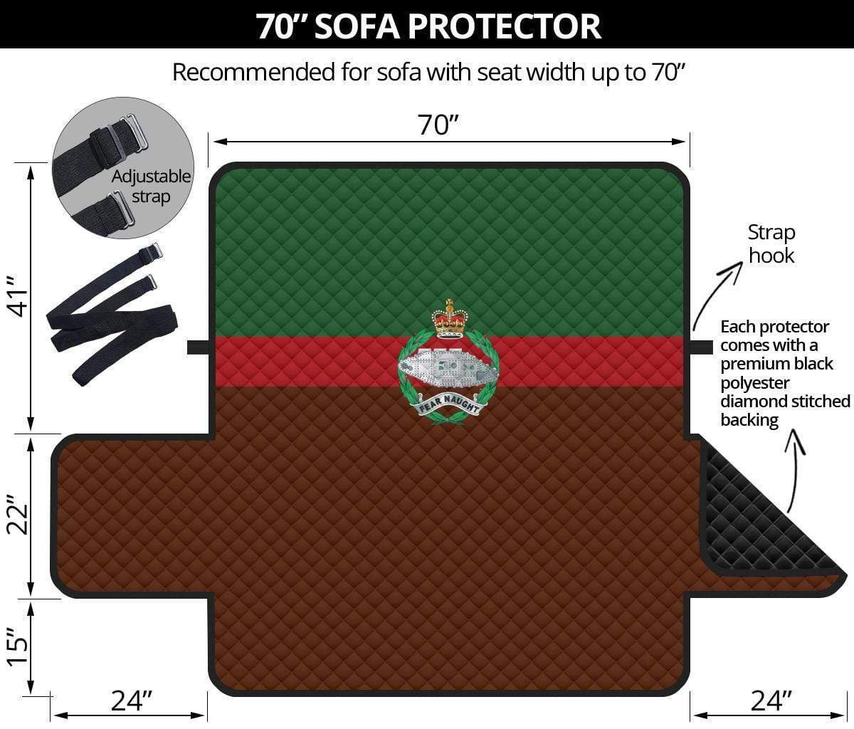 sofa protector 70" 70 Inch Sofa Royal Tank Regiment 3-Seat Sofa Protector