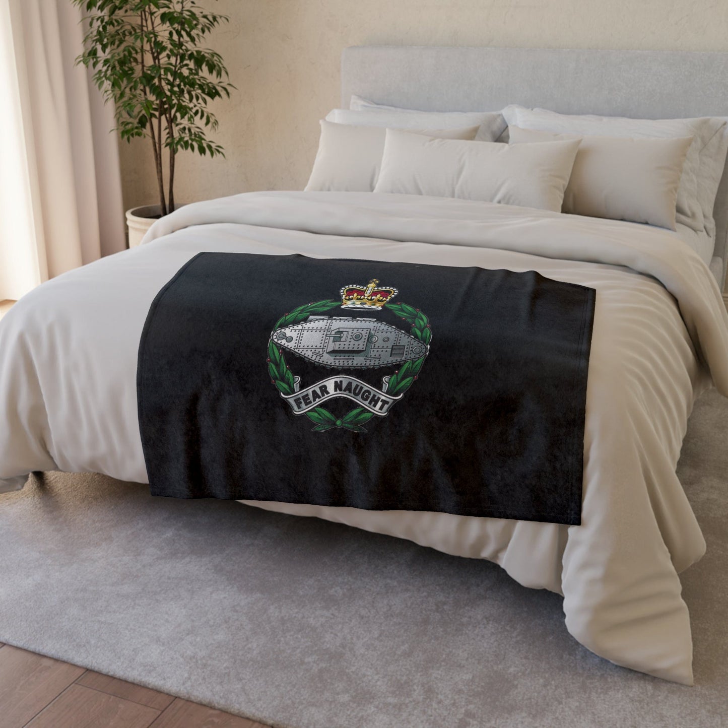 Fleece Blanket 30'' × 40'' Royal Tank Regiment Fleece Blanket (Black Background)