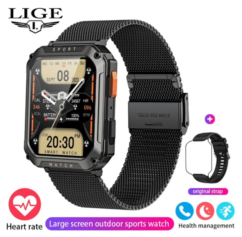 Upsell Smart Watch for Men Android and iOS Compatible 2.01" + Mesh belt BLACK ONLY