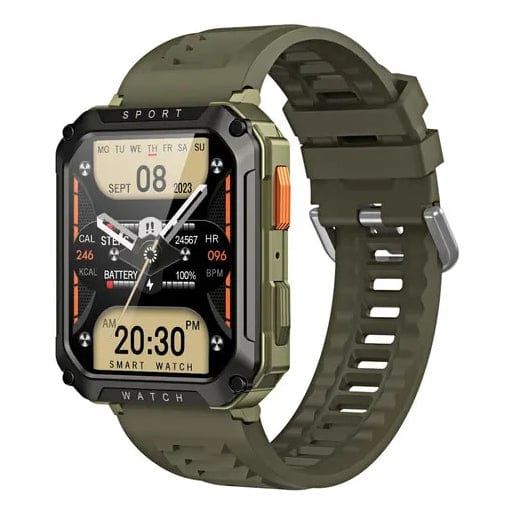 watch Army Green Smart Watch for Men Android and iOS Compatible 2.01" Touch Screen IP68 Waterproof