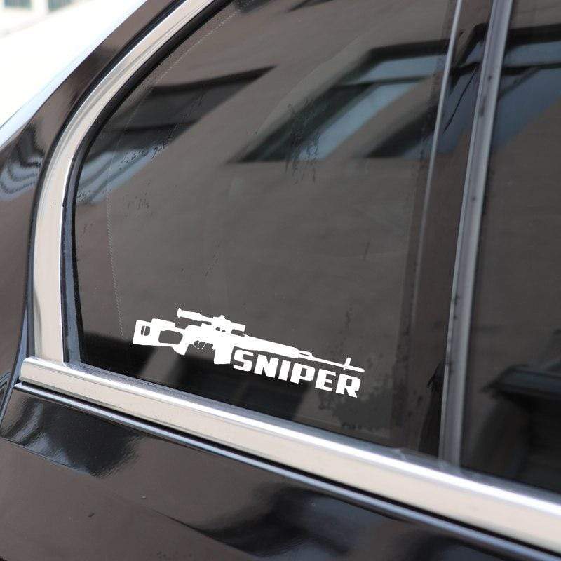 sticker White Sniper Bumper Sticker