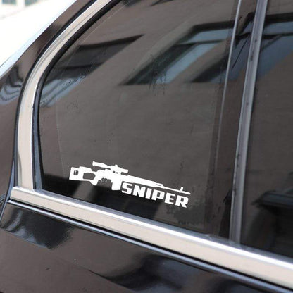 sticker White Sniper Bumper Sticker