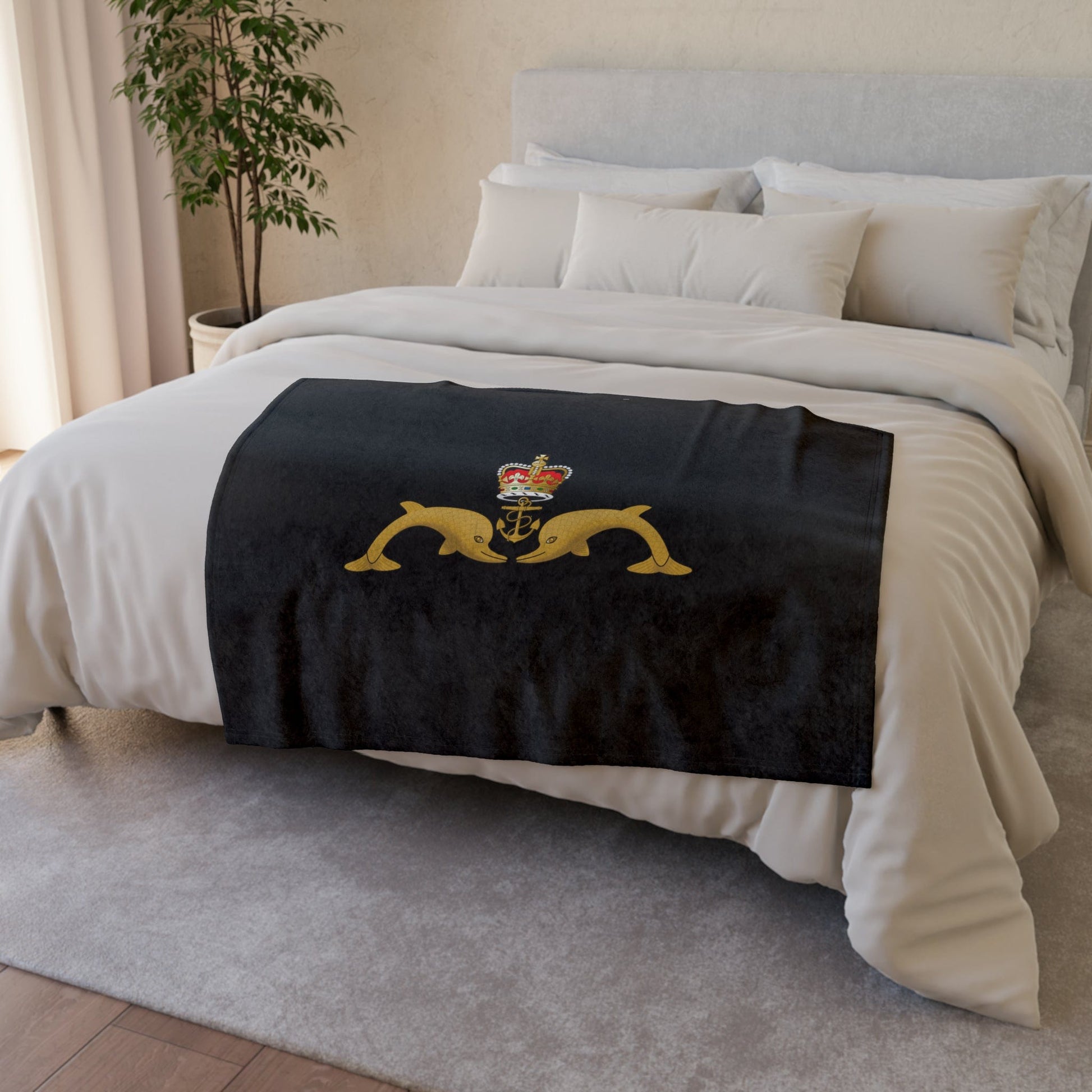 Fleece Blanket 30'' × 40'' Submariner Fleece Blanket (Black Background)