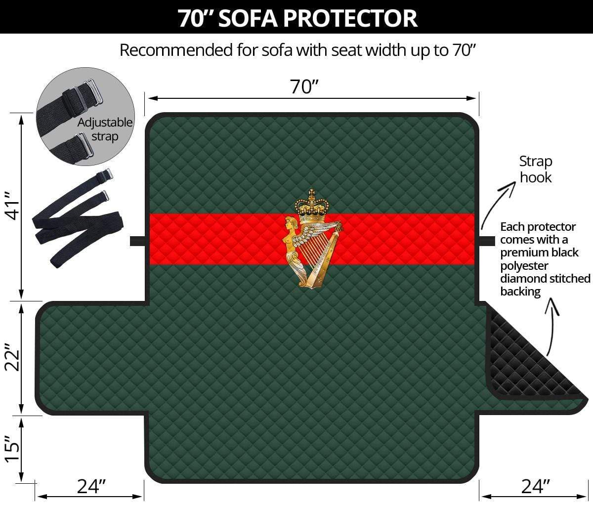 sofa protector 70" 70 Inch Sofa Ulster Defence Regiment 3-Seat Sofa Protector