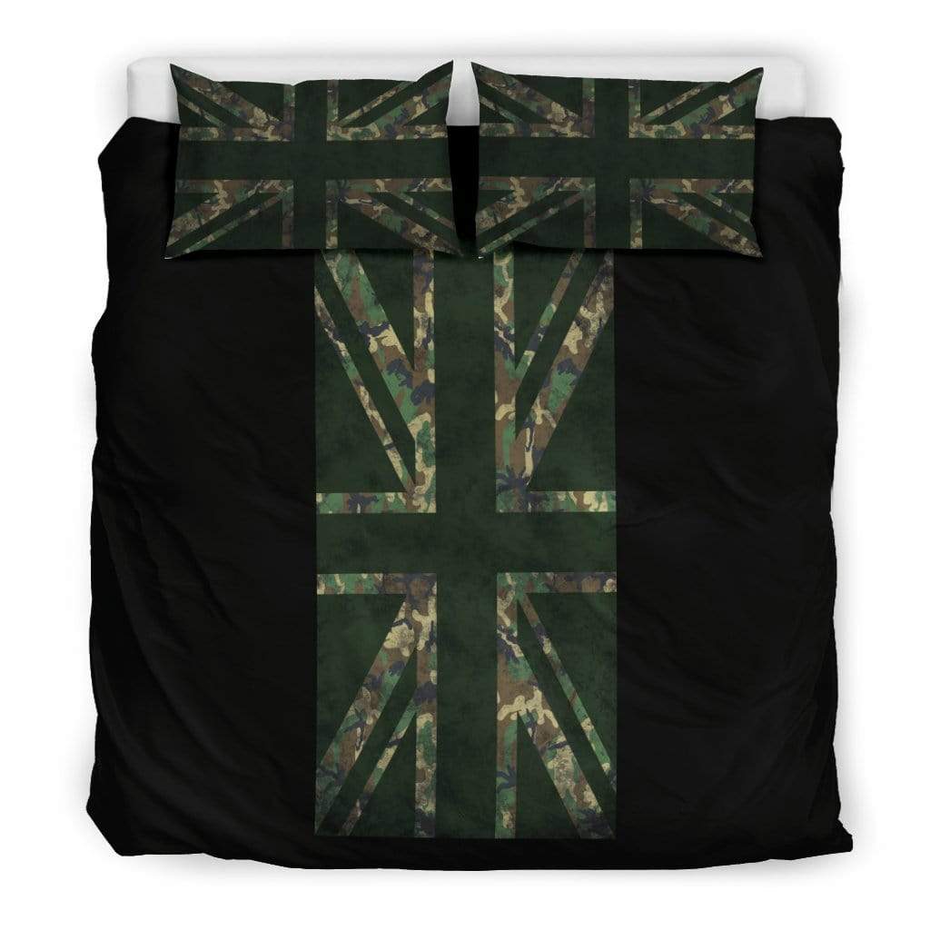 duvet Bedding Set - Black - Union Jack Camouflage Black / King Union Jack Camouflage Duvet Cover + 2 Pillow Cases