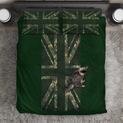 duvet Bedding Set - Black - Union Jack Camouflage Green / Queen/Full Union Jack Camouflage Duvet Cover + 2 Pillow Cases