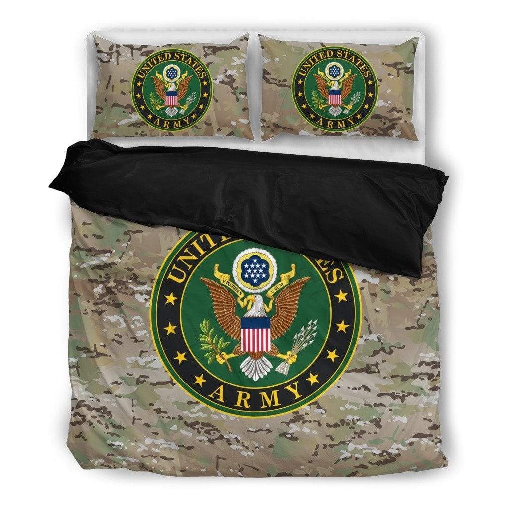 duvet Bedding Set - Black - US Army Cam / Twin US Army Duvet Cover + 2 Pillow Cases