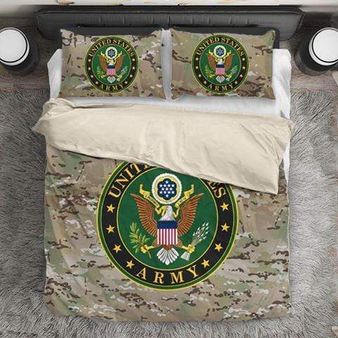 duvet Bedding Set - Beige - US Army Cam / Twin US Army Duvet Cover + 2 Pillow Cases