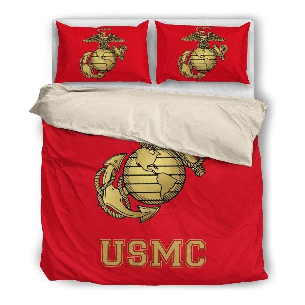 duvet Bedding Set - Beige - USMC / Twin USMC Duvet Cover + 2 Pillow Cases