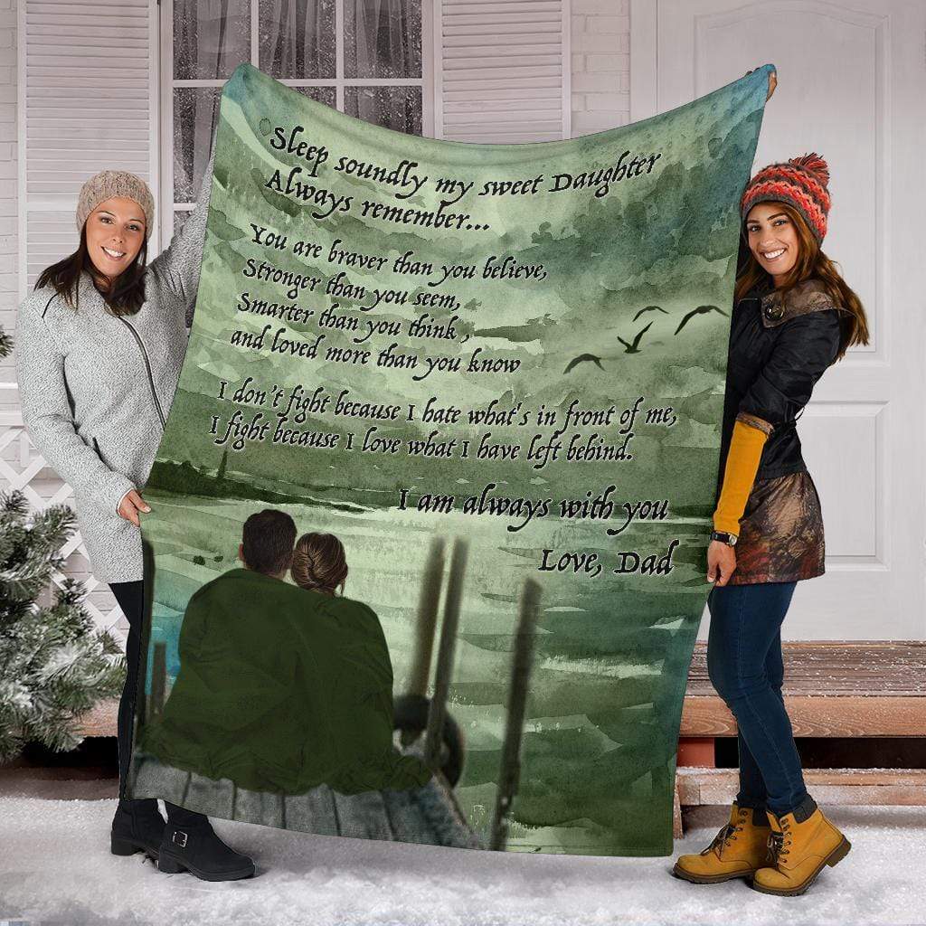fleece blanket Premium Blanket - Veteran to Daughter Fleece Blanket / X-Large (80 x 60 inches / 200 x 150 cm) Veteran to Daughter Fleece Blanket
