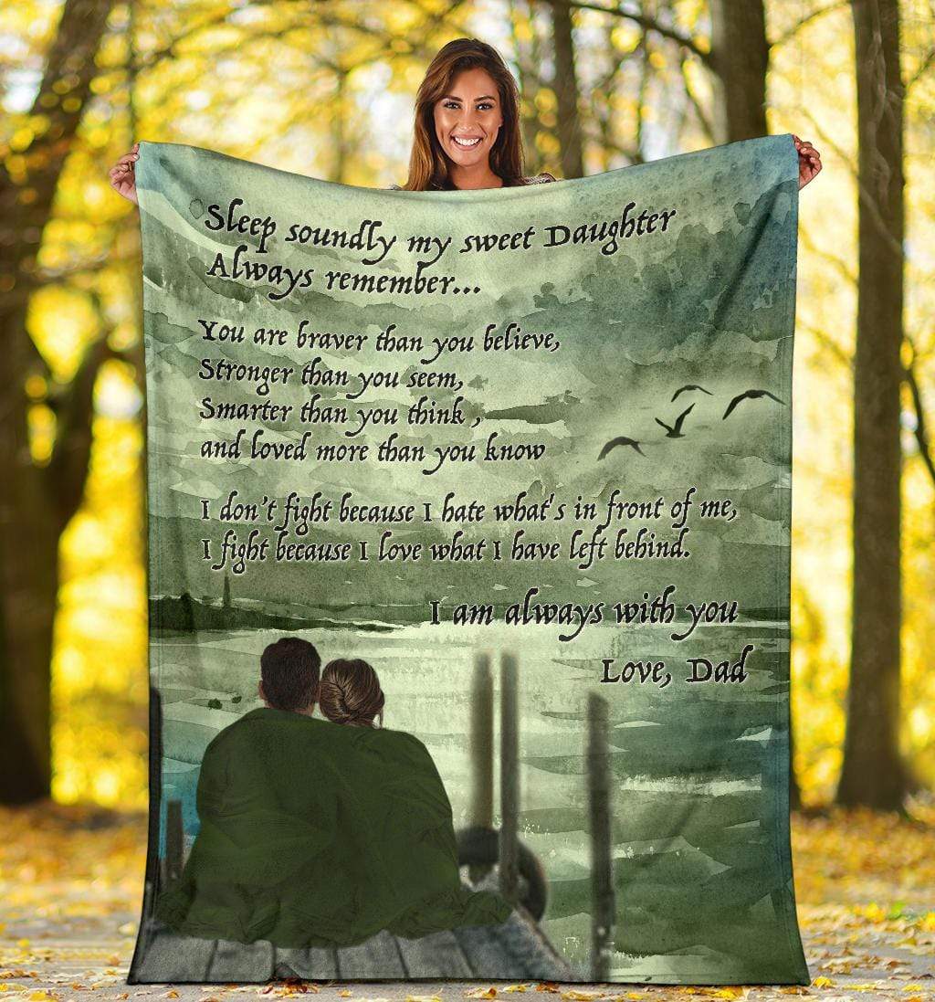 fleece blanket Premium Blanket - Veteran to Daughter Fleece Blanket / Large (70 x 54 inches / 180 x 140 cm) Veteran to Daughter Fleece Blanket