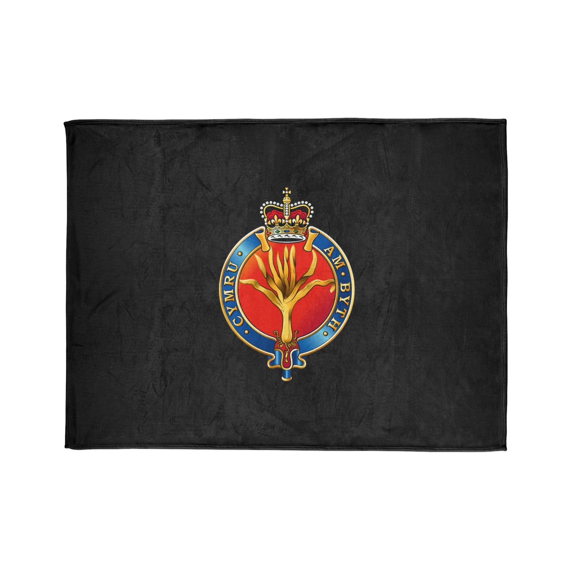 Fleece Blanket Welsh Guards Fleece Blanket (Black Background)