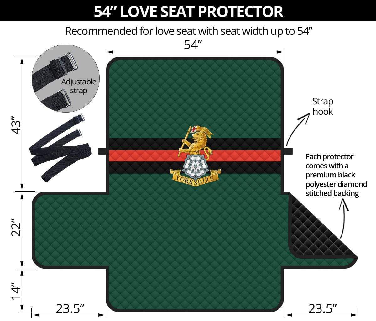 sofa protector 54" 54 Inch Sofa Yorkshire Regiment 2-Seat Sofa Protector