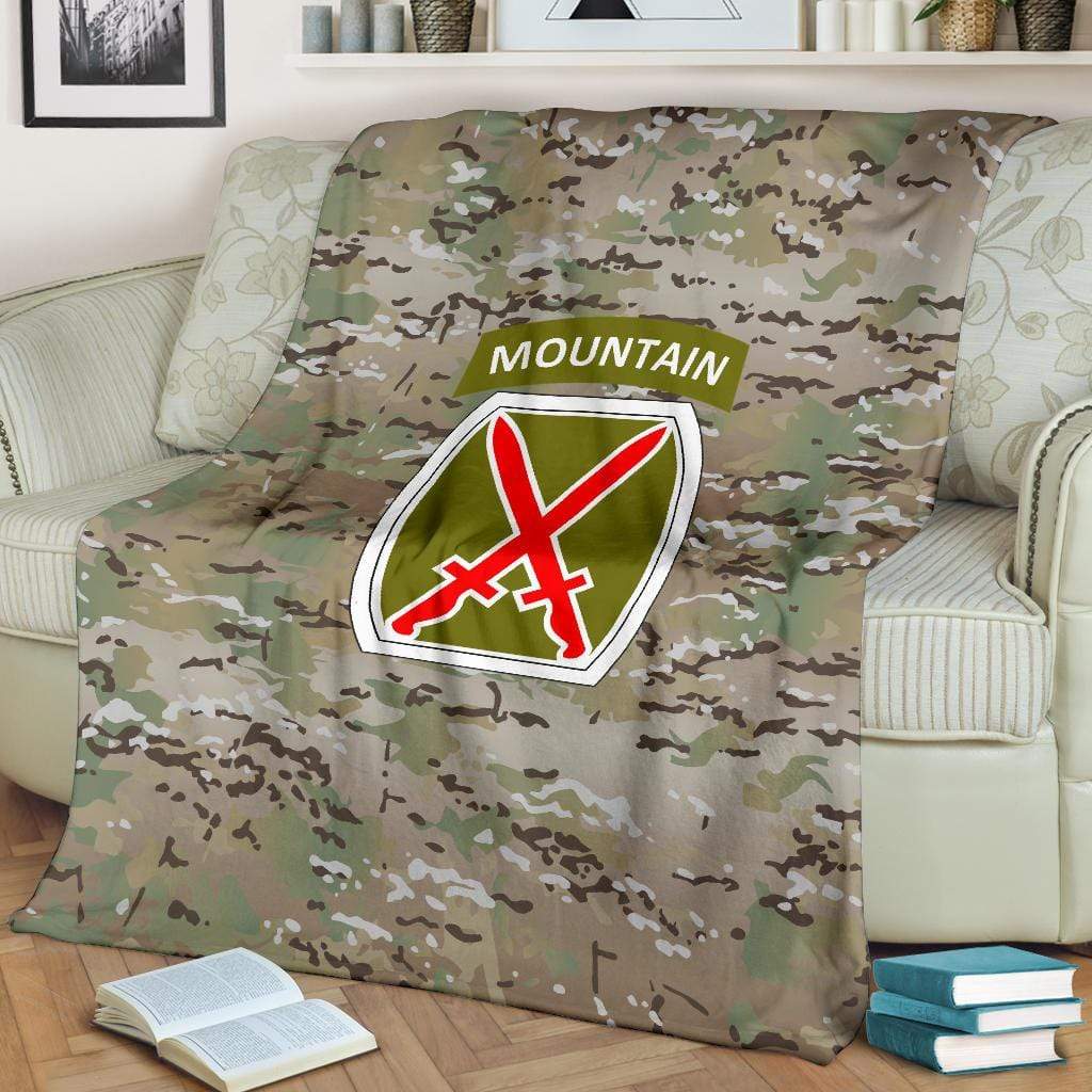fleece blanket 10th Mountain Division Camo Fleece Throw Blanket